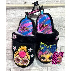 LOL Surprise Kids Slip-On Slippers Size 2-3 With Pink Soles & BB Run The World D